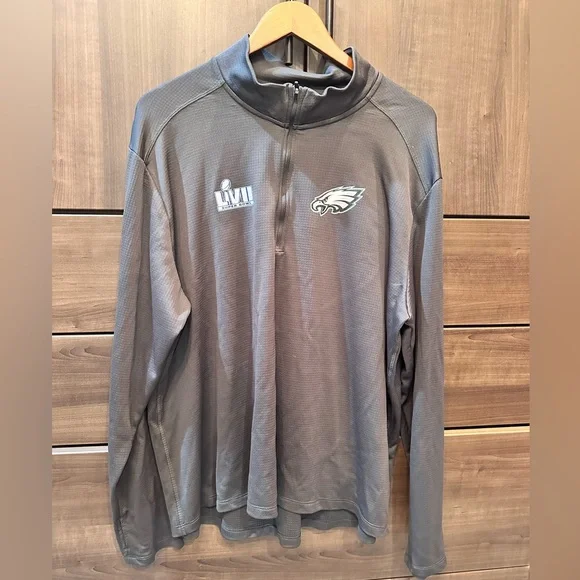 Nike NFL Eagle quarter zip Super Bowl Sweatshirt XXL - Picture 1 of 6